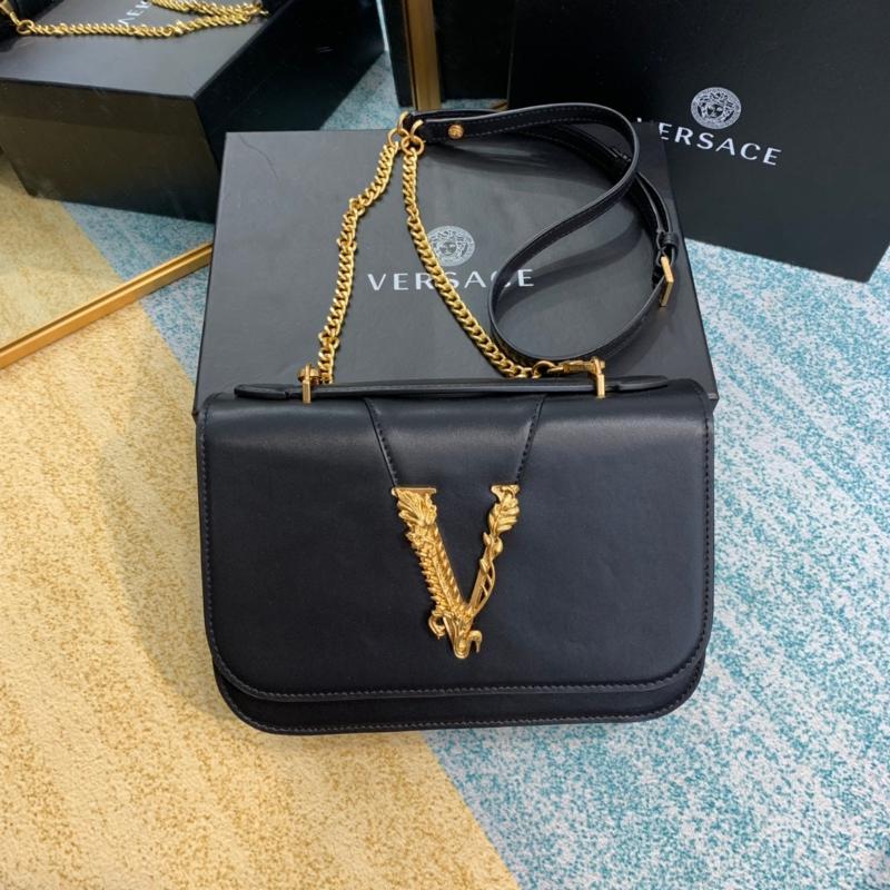 Versace Chain Handbags DBFG985 Plain Black